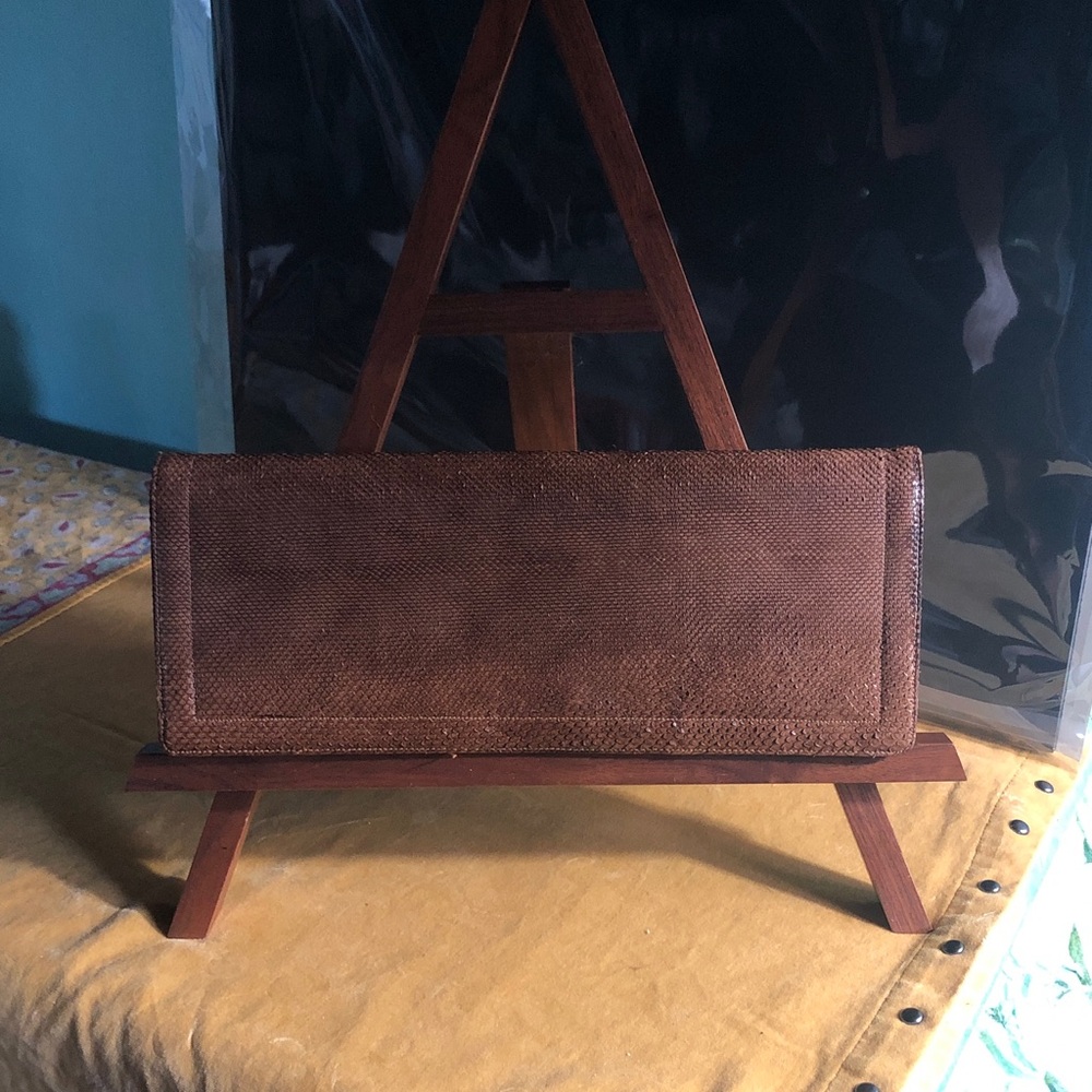 Mondaine vintage snake skin clutch purse